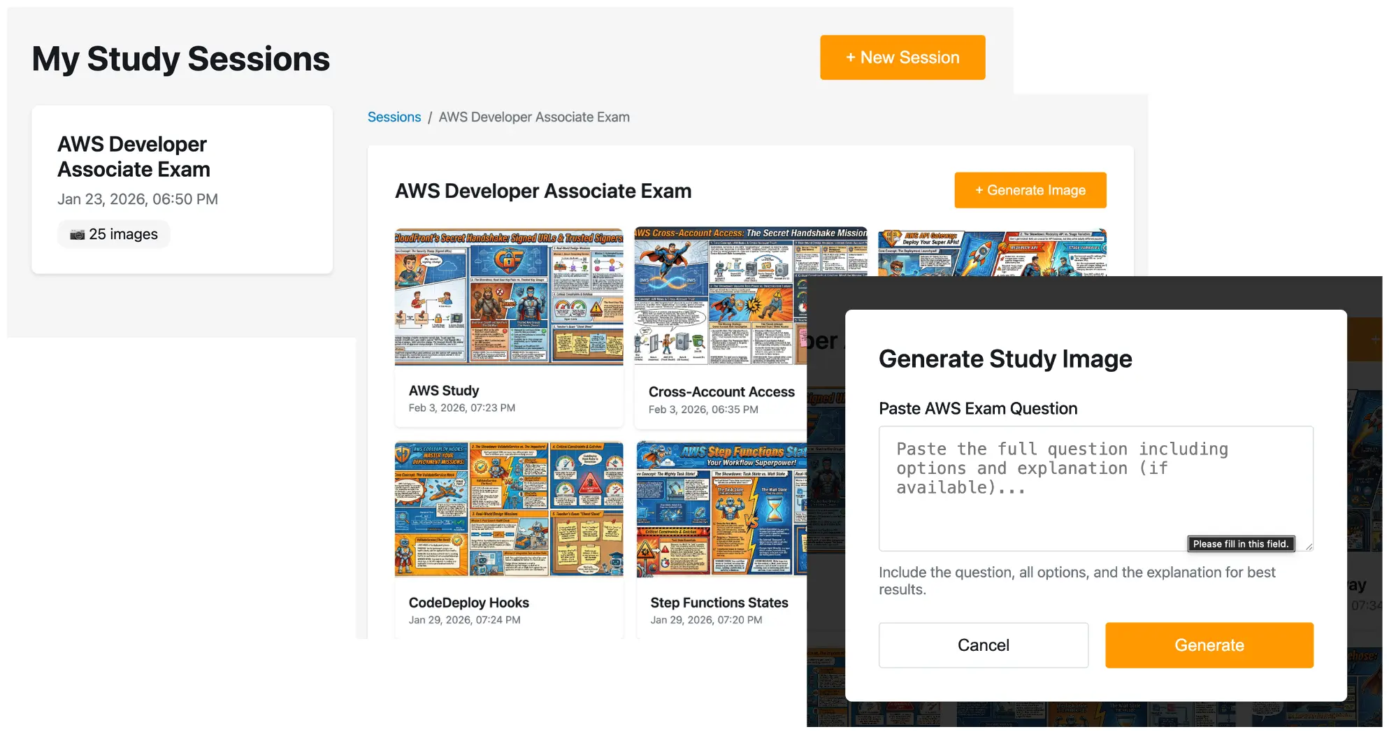 Study Tool Screenshot